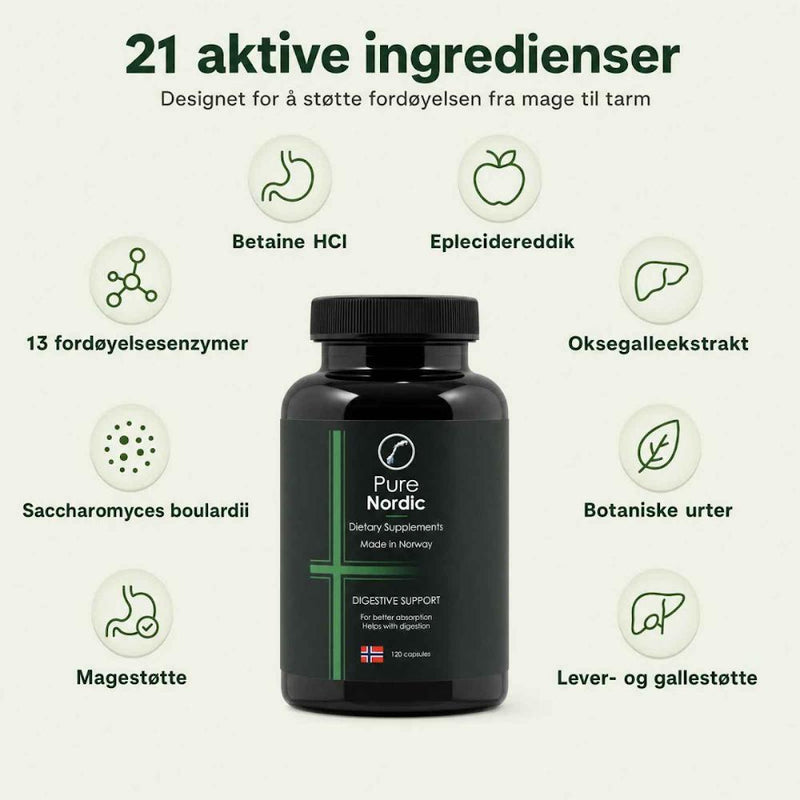 Fordøyelsesstøtte | 120 kapsler